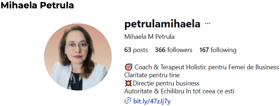 Mihaela Petrula — petrulamihaela Instagram