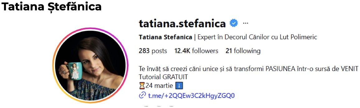 Tatiana Ștefănică — tatiana.stefanica Instagram